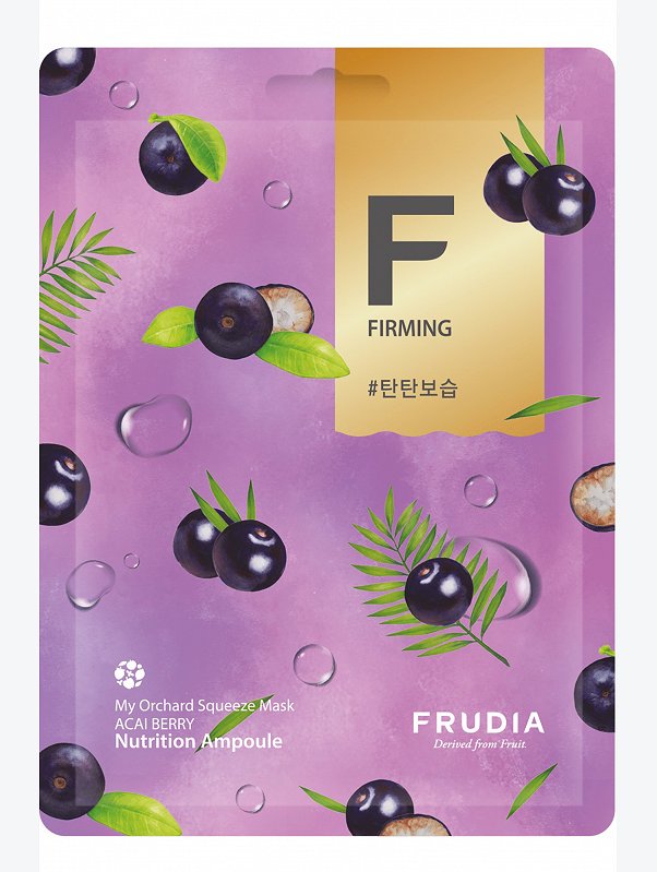 Набор тканевых бодрящих масок для лица с ягодами асаи My Orchard Squeeze Mask Acai Berry 10 шт FRUDIA
