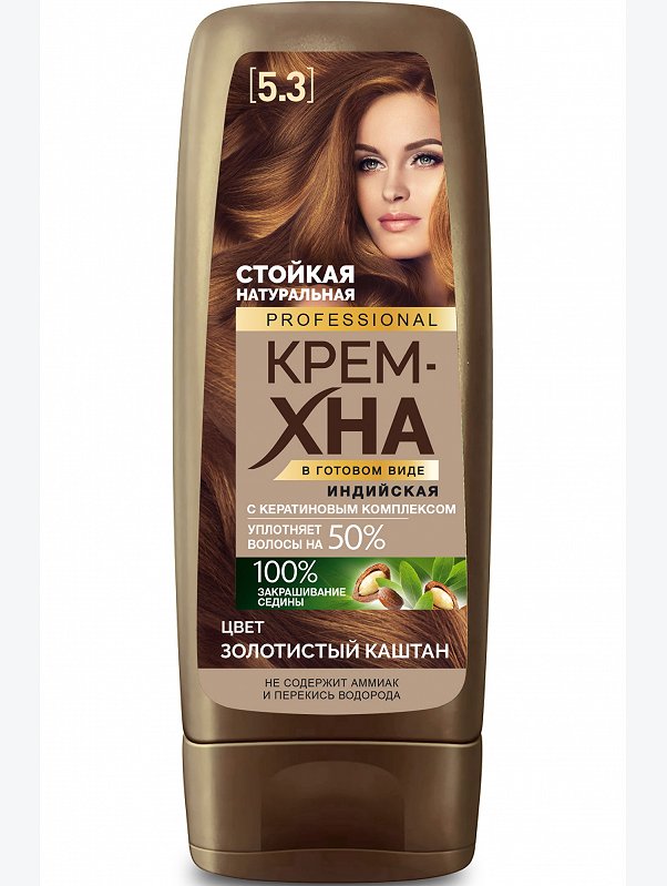 Крем-Хна Индийская Professional цвет золотистый каштан 140 мл Fito косметик