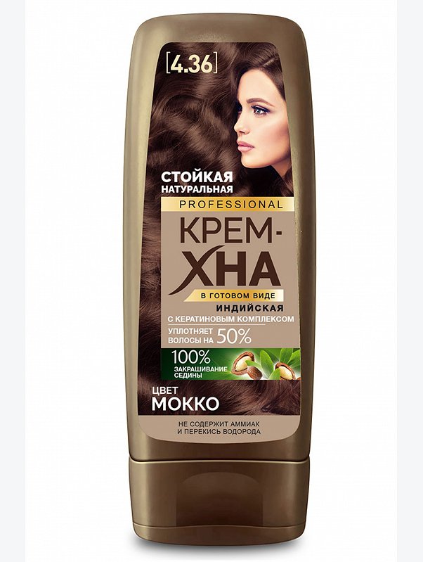 Крем-хна Индийская в готовом виде цвет Мокко 140 мл Fito косметик