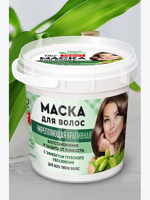 Маска для волос укрепляющая крапивная 155 мл Fito косметик