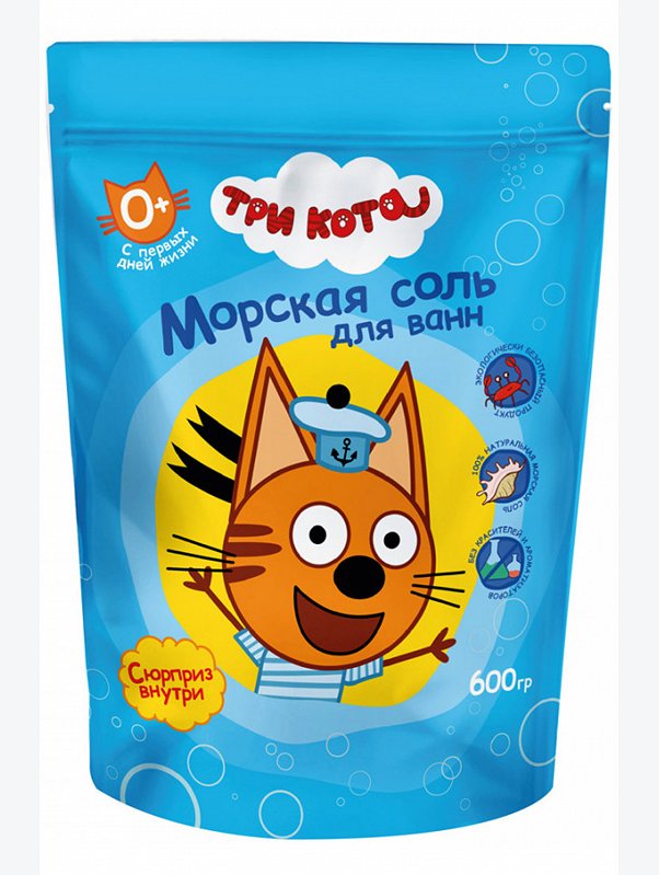 Три кота морская соль для ванн коржик Три кота