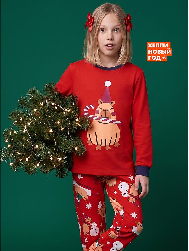 Детская новогодняя пижама Happyfox