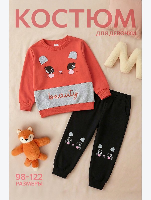 Костюм для девочки из футера Happyfox