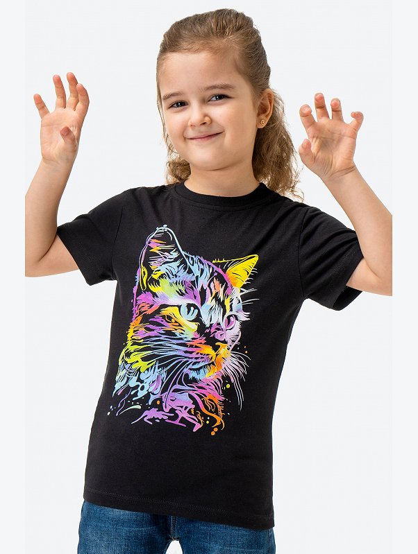 Хлопковая футболка для девочки Happyfox