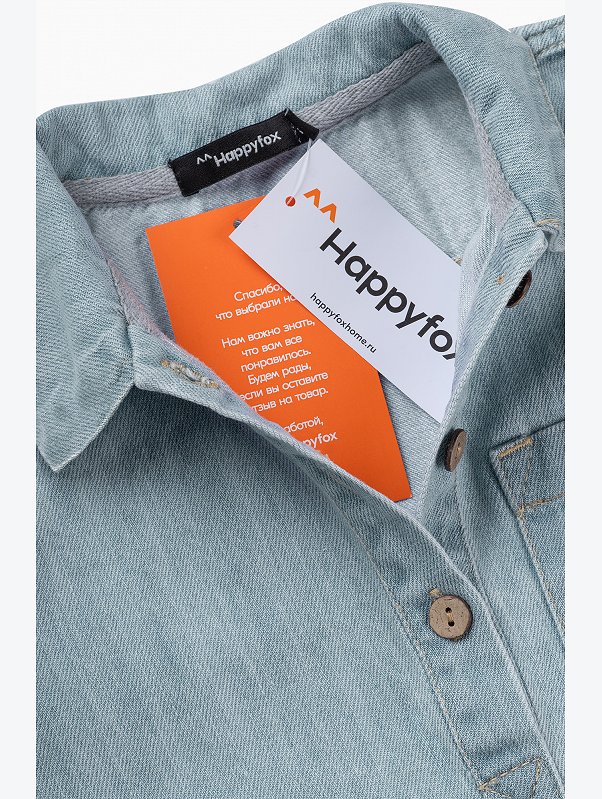 Джинсовое платье с коротким рукавом для девочки Happyfox