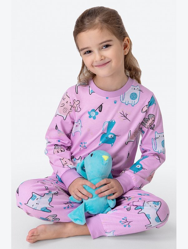 Хлопковая пижама для девочки Happyfox
