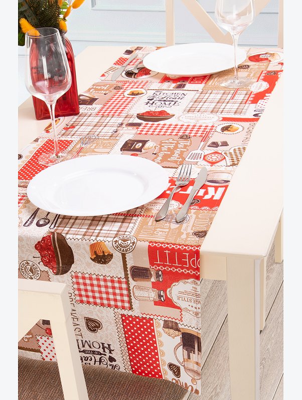 Дорожка на стол из рогожки 145Х45 Happy Fox Home