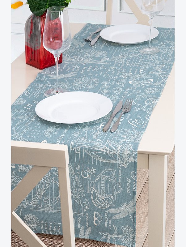 Дорожка на стол из рогожки 145Х45 Happy Fox Home