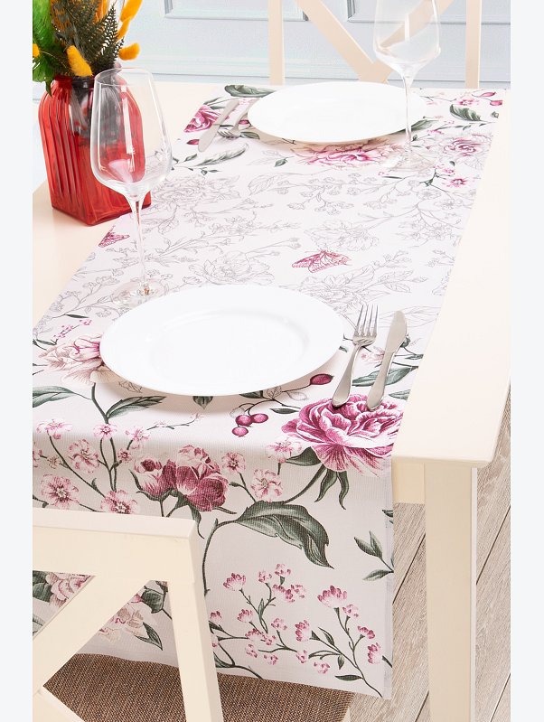 Дорожка на стол из рогожки 145Х45 Happy Fox Home