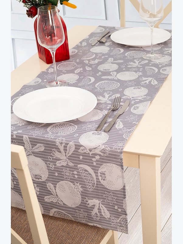 Дорожка на стол из рогожки 145Х45 Happy Fox Home