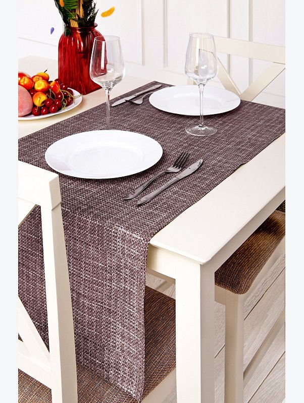 Дорожка на стол из рогожки 145Х45 Happy Fox Home
