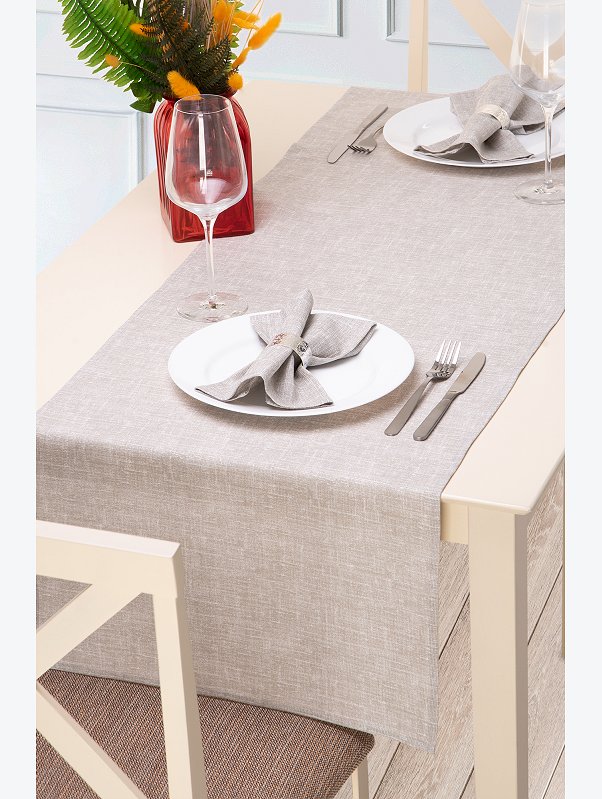 Дорожка на стол из рогожки 145Х45 Happy Fox Home