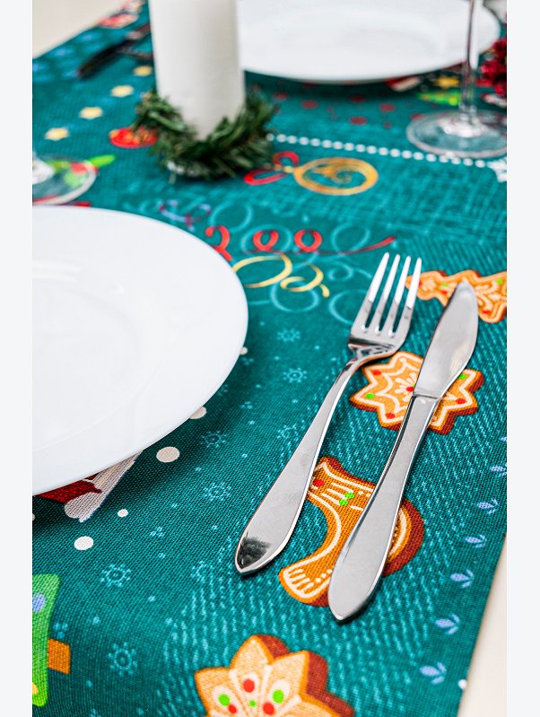 Дорожка на стол из рогожки 145x45 Happy Fox Home