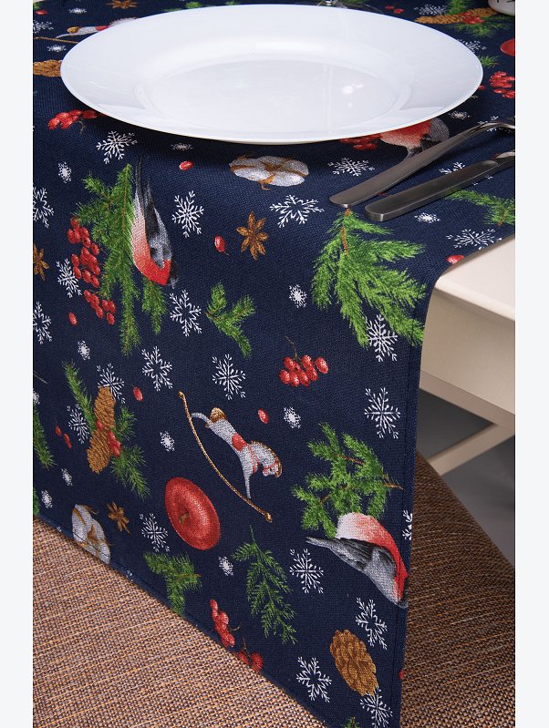 Дорожка на стол из рогожки 145x45 Happy Fox Home