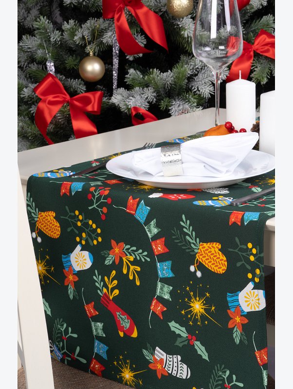 Дорожка на стол из рогожки 145x45 Happy Fox Home
