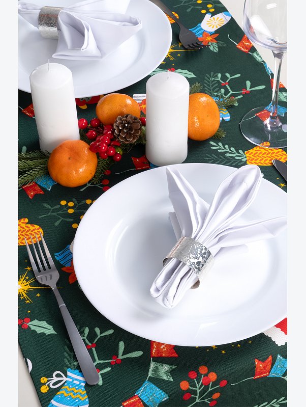 Дорожка на стол из рогожки 145x45 Happy Fox Home