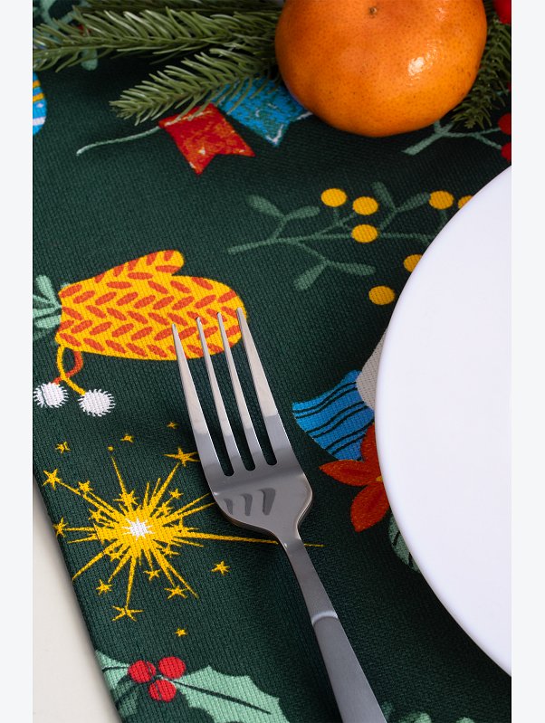 Дорожка на стол из рогожки 145x45 Happy Fox Home