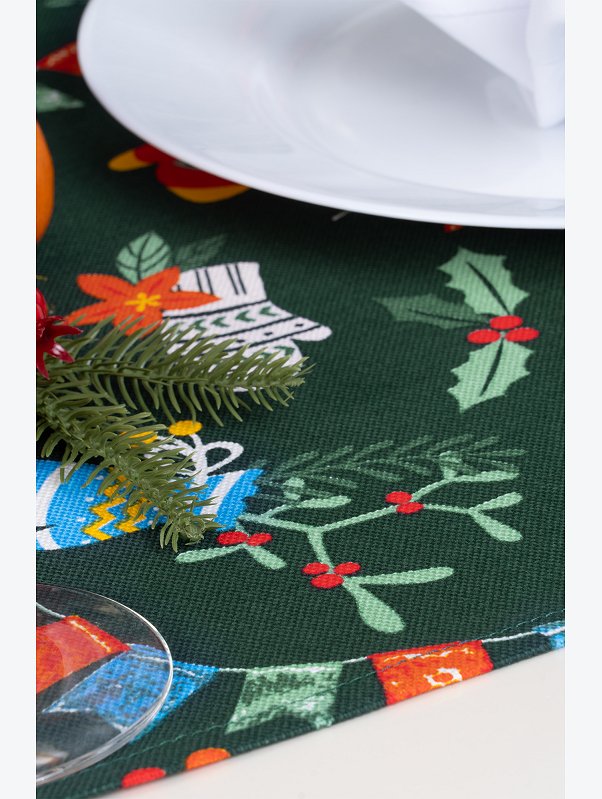 Дорожка на стол из рогожки 145x45 Happy Fox Home