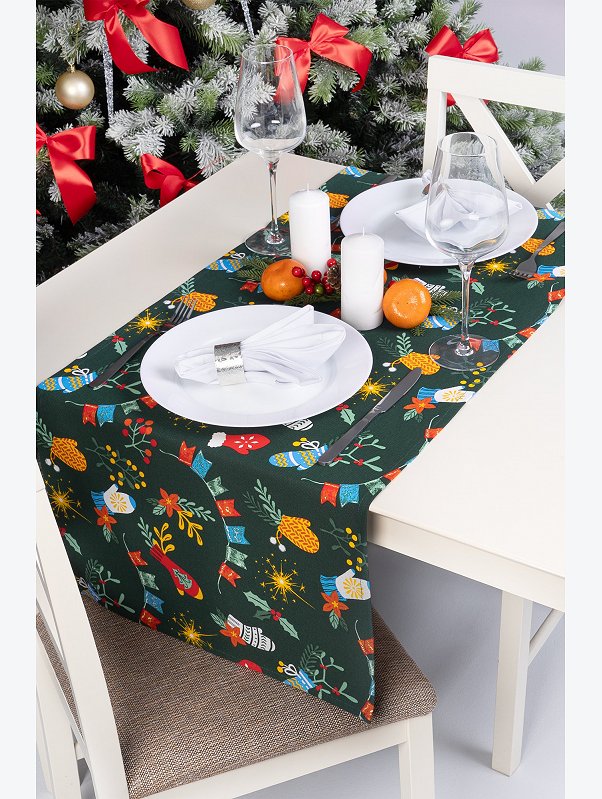 Дорожка на стол из рогожки 145x45 Happy Fox Home