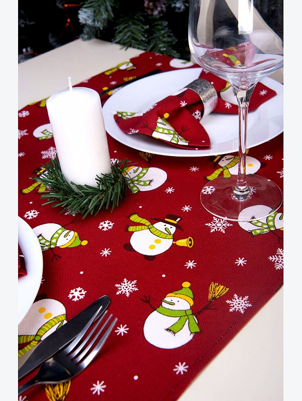 Дорожка на стол из рогожки 145x45 Happy Fox Home