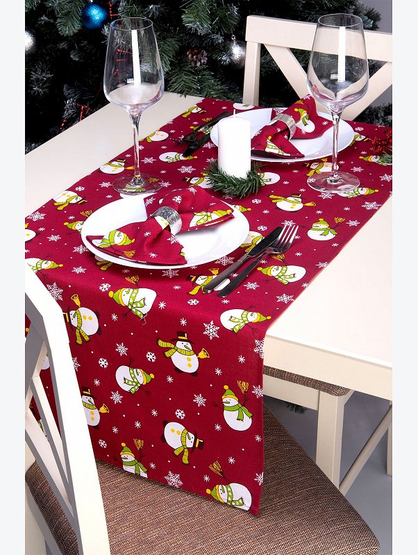 Дорожка на стол из рогожки 145x45 Happy Fox Home