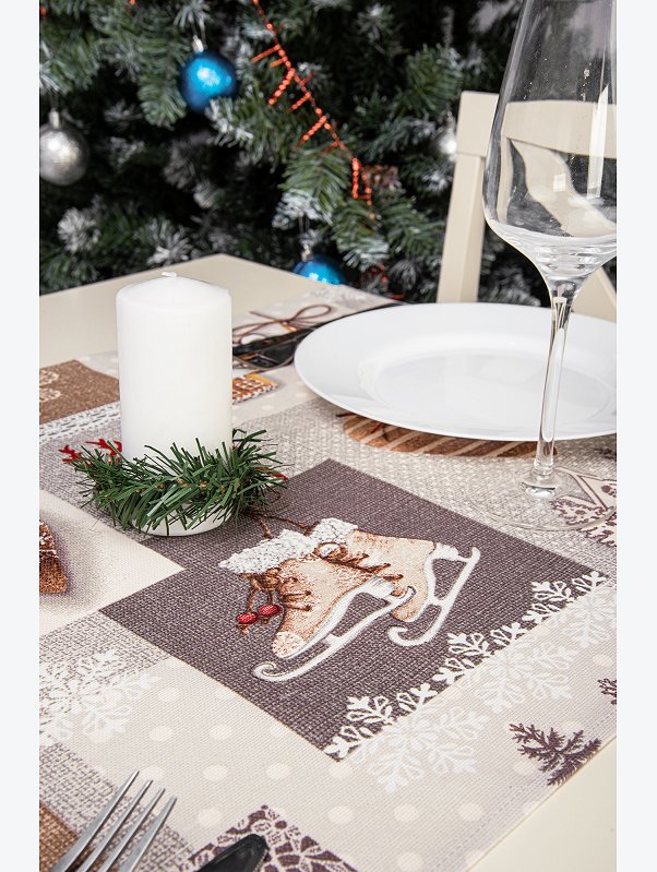 Дорожка на стол из рогожки 145x45 Happy Fox Home