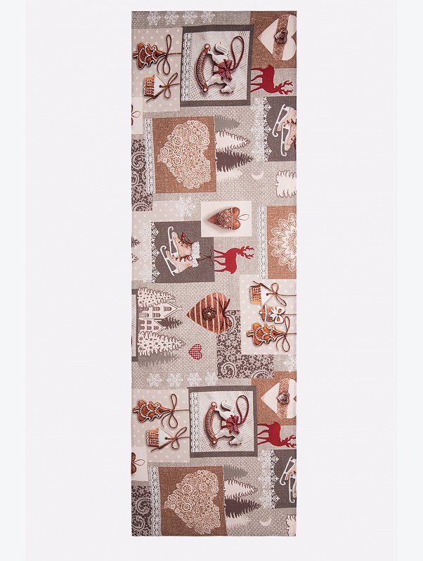 Дорожка на стол из рогожки 145x45 Happy Fox Home