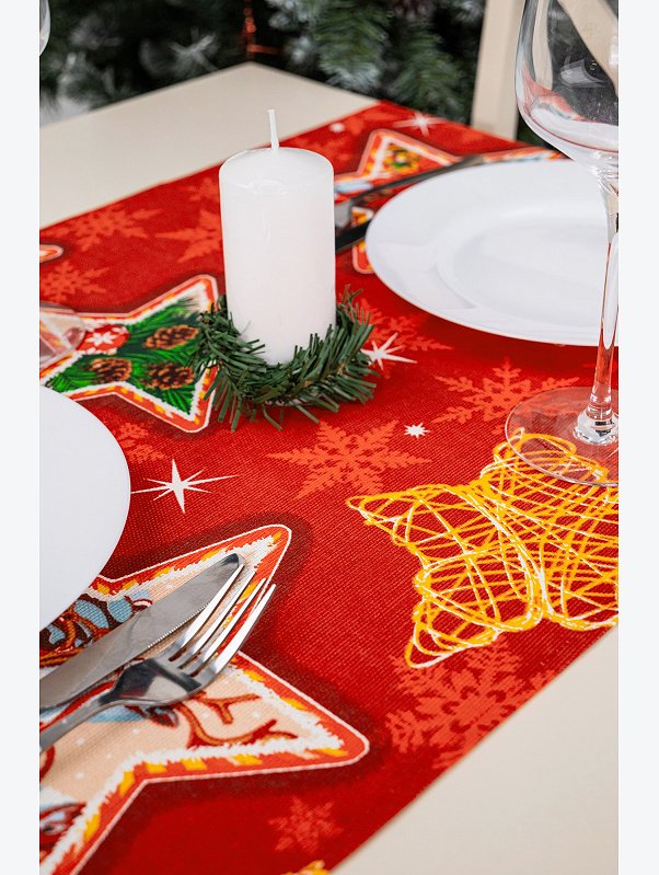 Дорожка на стол из рогожки 145x45 Happy Fox Home