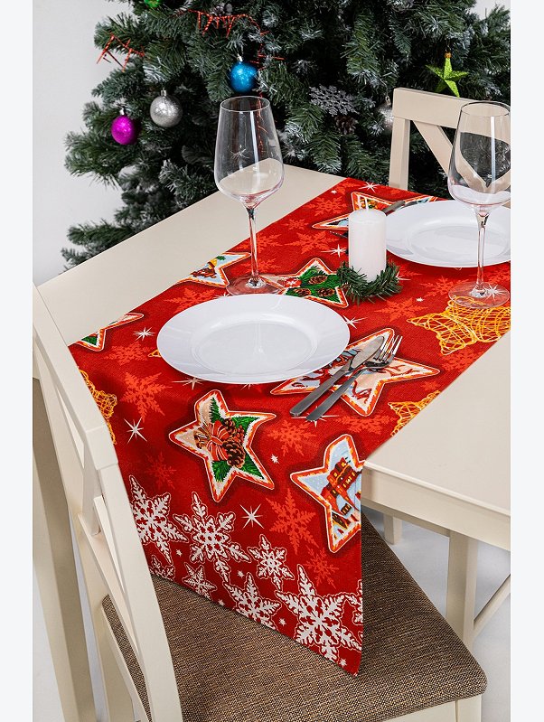 Дорожка на стол из рогожки 145x45 Happy Fox Home