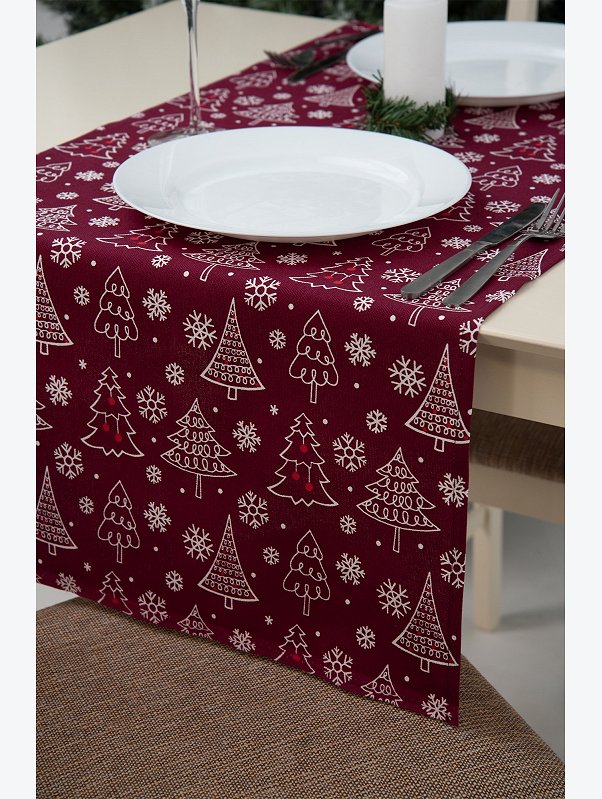 Дорожка на стол из рогожки 145x45 Happy Fox Home