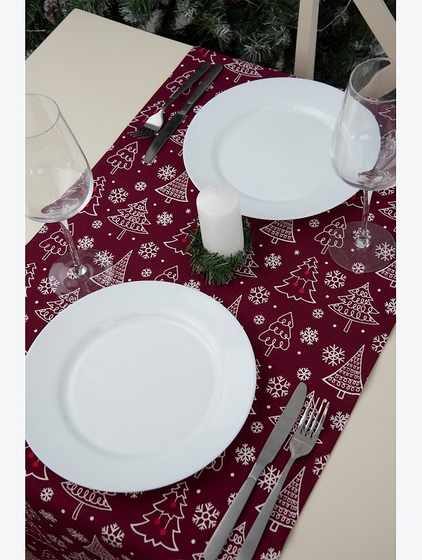 Дорожка на стол из рогожки 145x45 Happy Fox Home