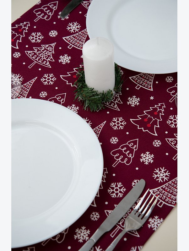 Дорожка на стол из рогожки 145x45 Happy Fox Home