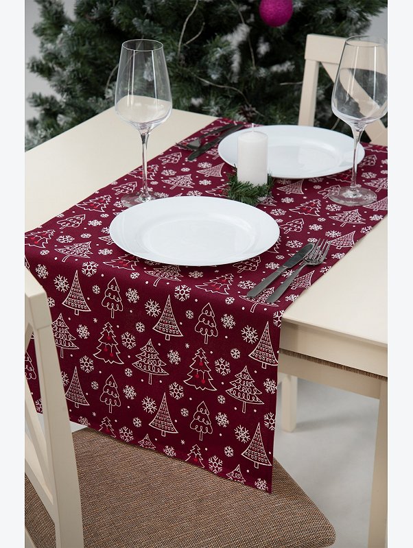 Дорожка на стол из рогожки 145x45 Happy Fox Home