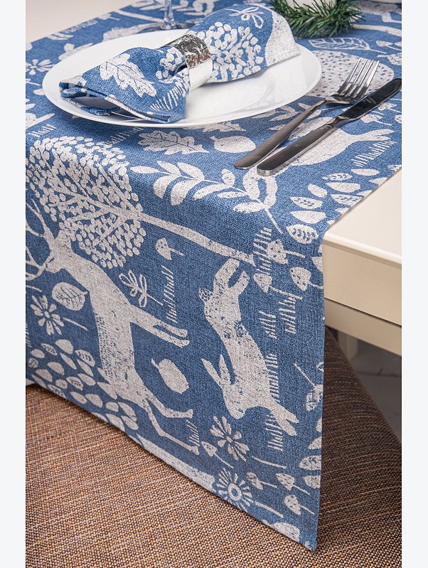 Дорожка на стол из рогожки 145x45 Happy Fox Home