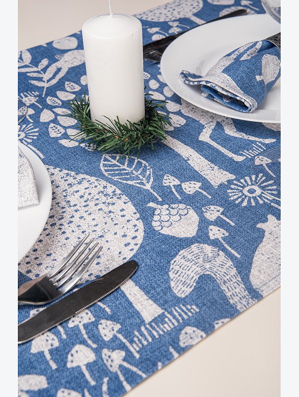 Дорожка на стол из рогожки 145x45 Happy Fox Home