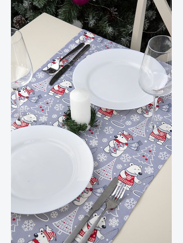 Дорожка на стол из рогожки 145x45 Happy Fox Home