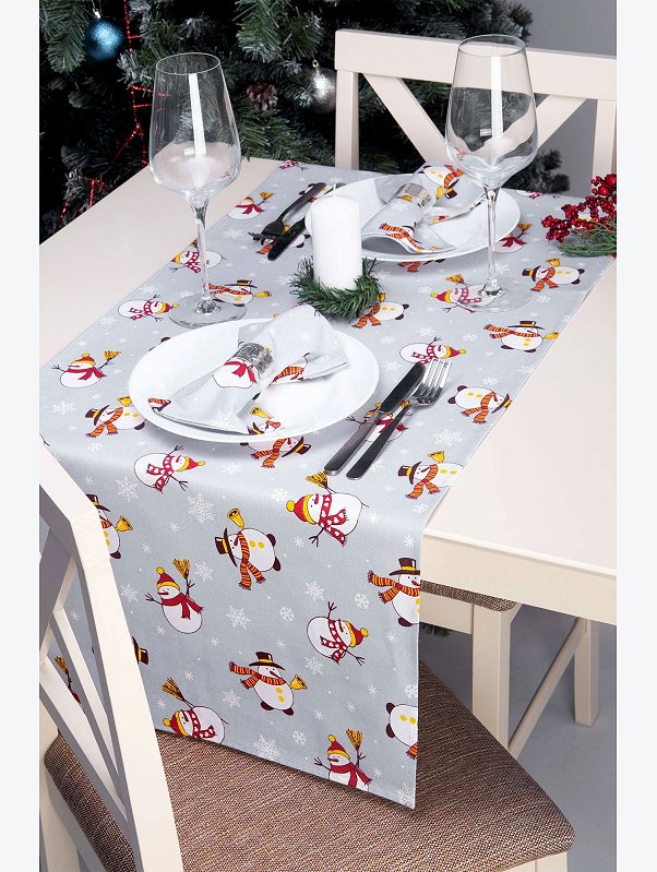 Дорожка на стол из рогожки 145x45 Happy Fox Home
