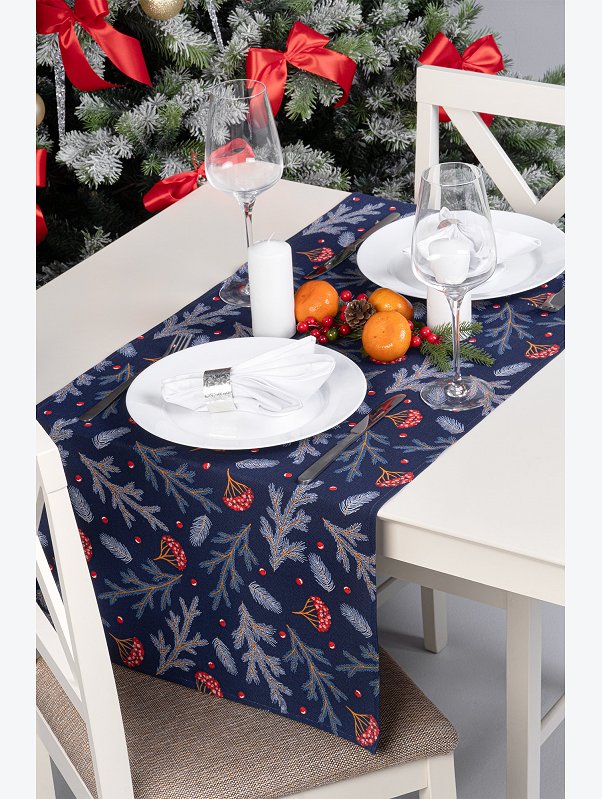 Дорожка на стол из рогожки 145x45 Happy Fox Home
