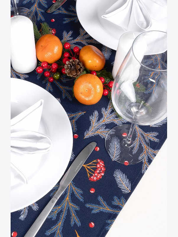 Дорожка на стол из рогожки 145x45 Happy Fox Home