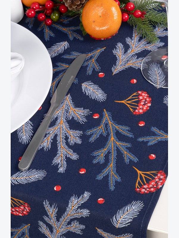 Дорожка на стол из рогожки 145x45 Happy Fox Home