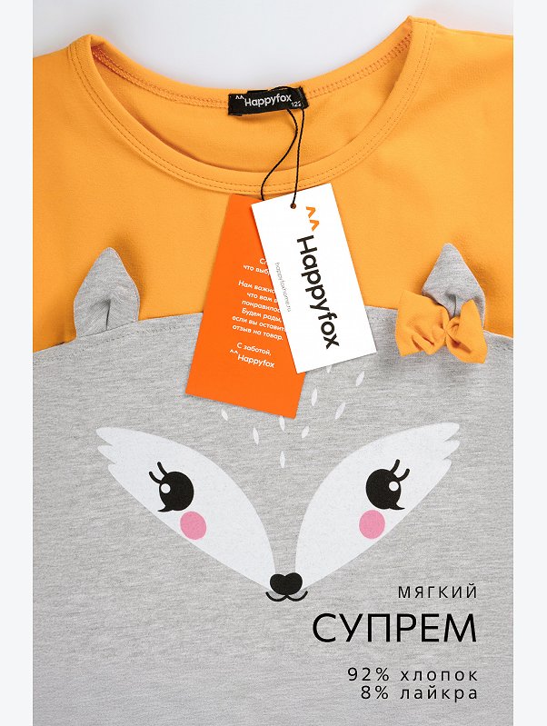 Хлопковое платье для девочки Happyfox