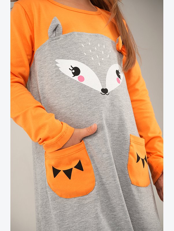 Хлопковое платье для девочки Happyfox