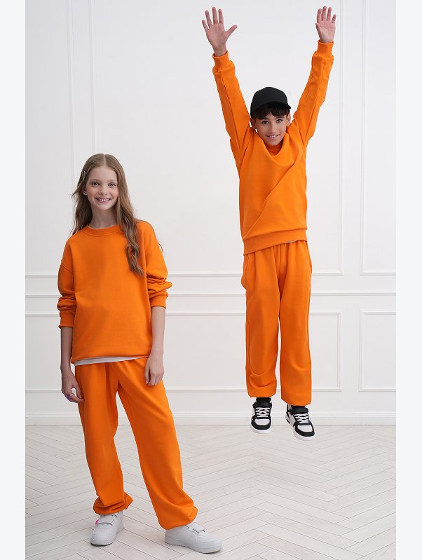 Костюм для девочки оверсайз из футера трехнитки Happyfox