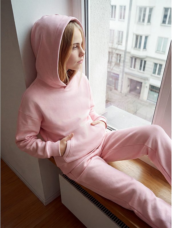 Костюм для девочки оверсайз из футера трехнитки Happyfox