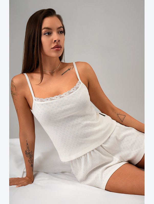 Женская пижама с шортами из ажурного хлопка Happyfox
