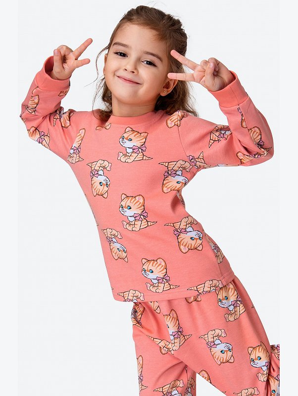 Пижама из футера с начесом для девочки Happyfox