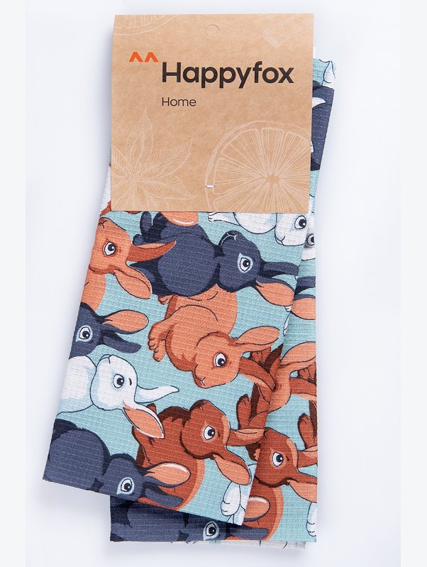 Набор вафельных полотенец с петельками 2 шт Happy Fox Home