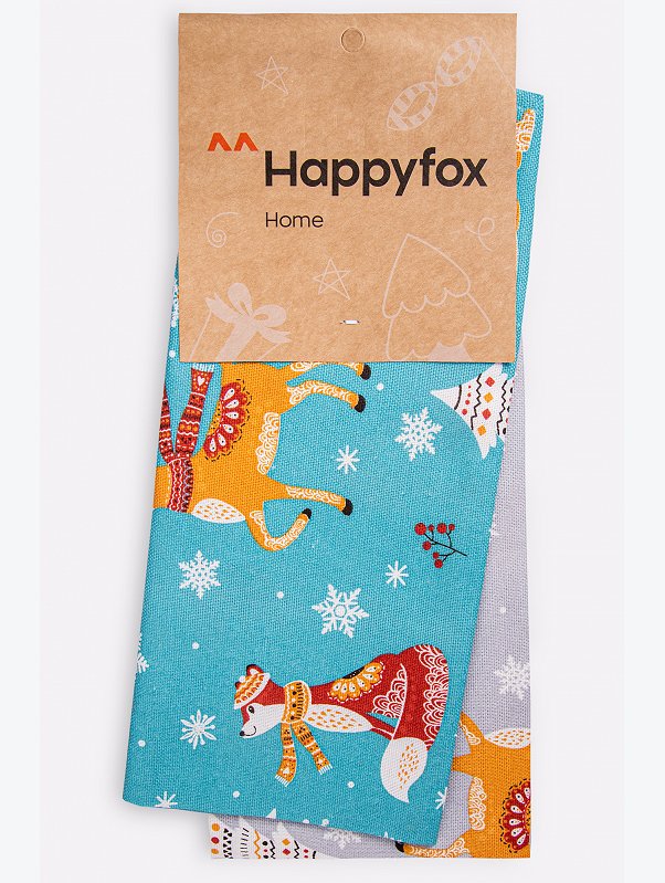 Набор полотенец из рогожки с петельками 2 шт Happy Fox Home