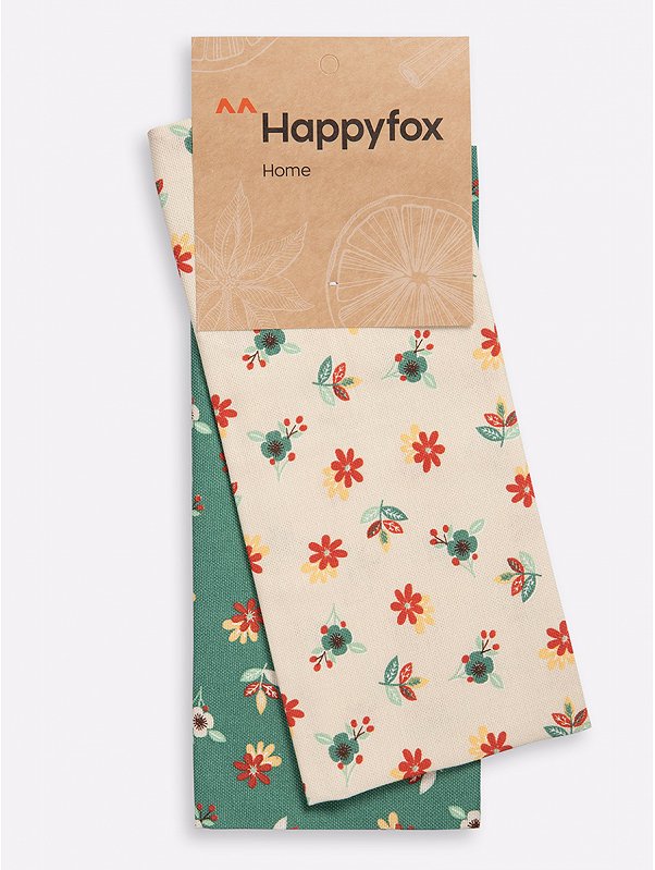 Набор полотенец из рогожки с петельками 2 шт Happy Fox Home