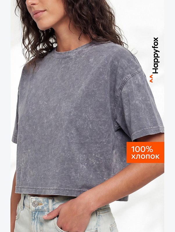 Женская укороченная футболка Happyfox